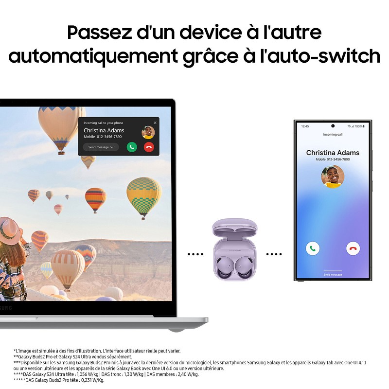 Portable Galaxy Book4 Intel Core i5 120U 8Go 256SSD Intel UHD Graphics 15.6 FHD