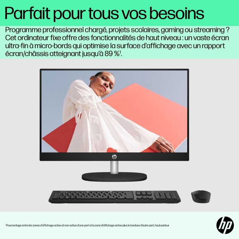 AllinOne HP 24-cr0034nf PC RYZEN 5 7520U 8Go 512Go W11home ecran Non tactile  23
