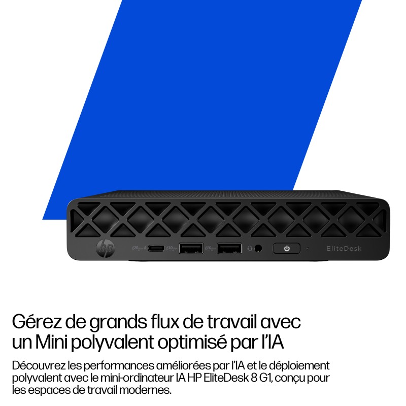 Desk HP Elite Mini 8 DM G1 Intel Core U7-265T 24Go 512GoSSD Intel Graphics 13 To