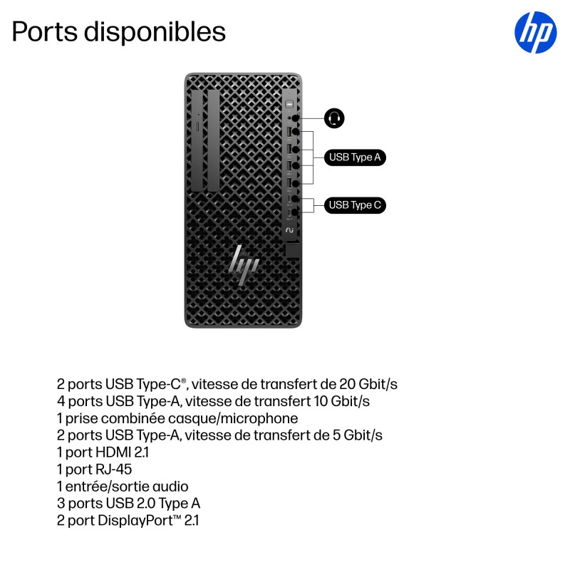 Station de Travail HP Z1 TWR G1i Intel Core U7-265 20C 32GO 1ToSSD NVIDIA RTX A4