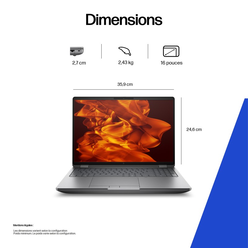 Station de Travail HP ZBook Fury 16 G1i Intel Core Ultra 9 290HX 64GO 1TOSSD NVI