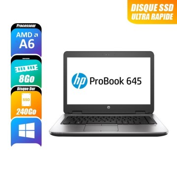 HP PROBOOK 645 G3 - A6-8530B R5, 8 Go RAM, 240 Go - reconditionné