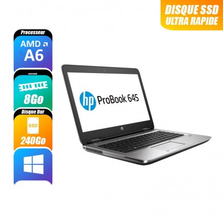 HP PROBOOK 645 G3 - A6-8530B R5, 8 Go RAM, 240 Go - reconditionné