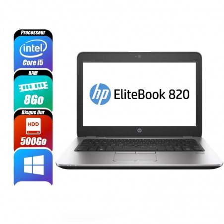 HP ELITEBOOK 820 G3 - 6300U, 8 Go RAM, 500 Go - reconditionné