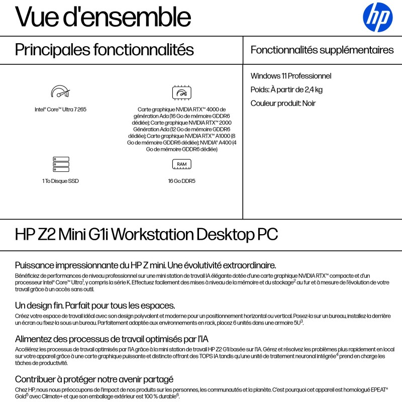 HP Z2 MINI G1 U7-265 1TB 16GB W11P