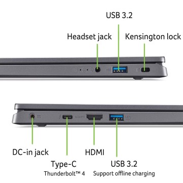 Portable ACER Aspire A17-51M-5782 Intel Core 5 120U 16GoDDR5X 512GoSSD Intel UHD Graphics 17.3'' FHD IPS Mate Win11H NX.