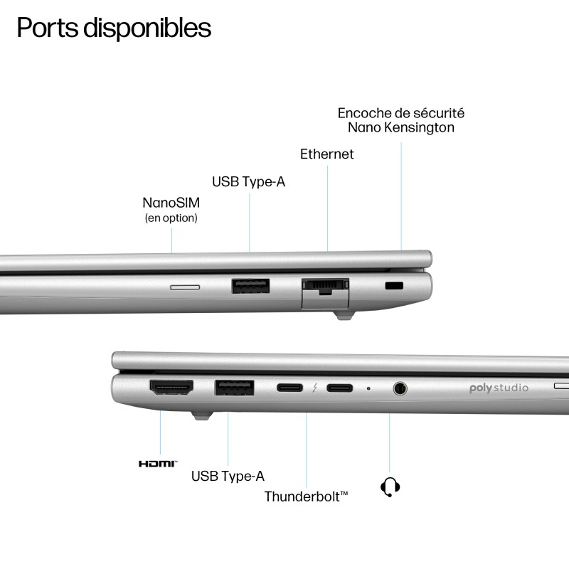 Portable HP EliteBook 6 Intel Core Ultra U5-225U 32GB 1ToSSD Intel Graphics 12 Tops 16'' WUXGA Win11Pro AD4E1ET