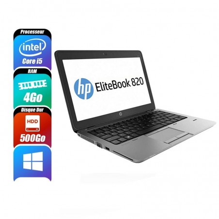 HP ELITEBOOK 820 G1 - 4300U, 4 Go RAM, 500 Go - reconditionné