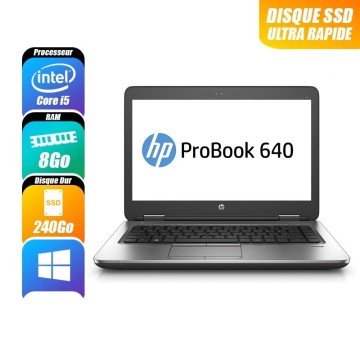 HP PROBOOK 640 G2 - 6300U, 8 Go RAM, 240 Go - reconditionné