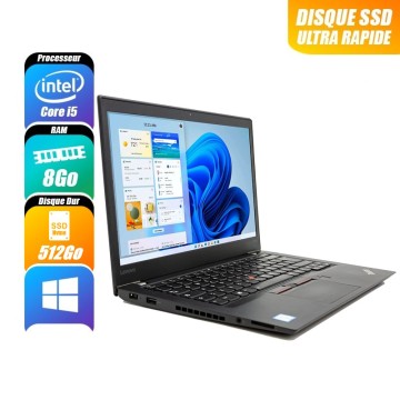LENOVO THINKPAD T470S - 7300U, 8 Go RAM, 256 Go - reconditionné
