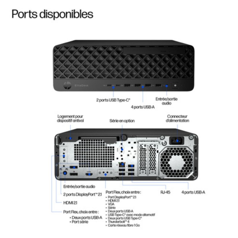Mini PC HP EliteDesk 8 G1i Intel Core Ultra 5 235 16GO 512GoSSD Intel Graphics