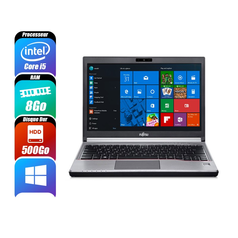 FUJITSU LIFEBOOK 8 Go 500 Go reconditionné PC Portables -id-19