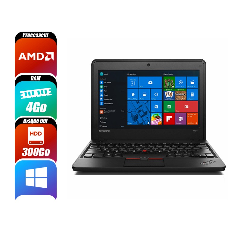 LENOVO X131e 4 Go 300 Go reconditionné PC Portables