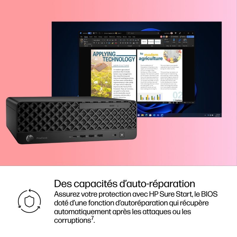 Mini PC HP Elite SFF 4 G1 Intel Core U7-265 16Go 512GoSSD intel graphics Tops Wi