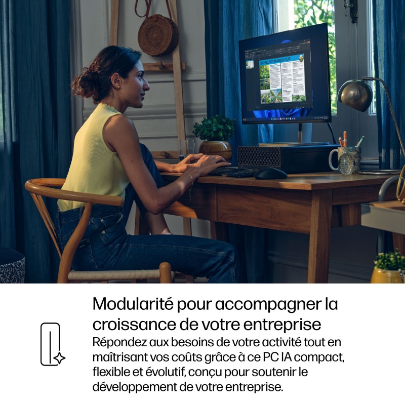 Mini PC HP Elite SFF 4 G1 Intel Core U5-225 16Go 512GoSSD intel graphics Tops Wi