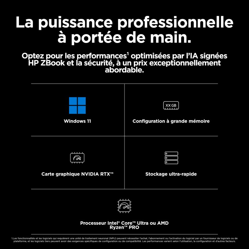 Station de Travail HP ZBook Power G11 Intel Core U9-185H 32GO 1TO SSD NVIDIA RTX