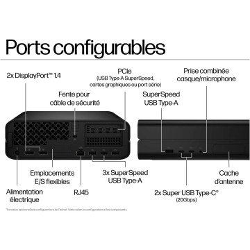 Station de Travail HP Z2 Mini G1i Intel Core U7-265 20C 32GB 1TB NVIDIA RTX  200