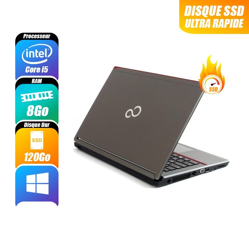 FUJITSU LIFEBOOK 8 Go 120 Go reconditionné PC Portables