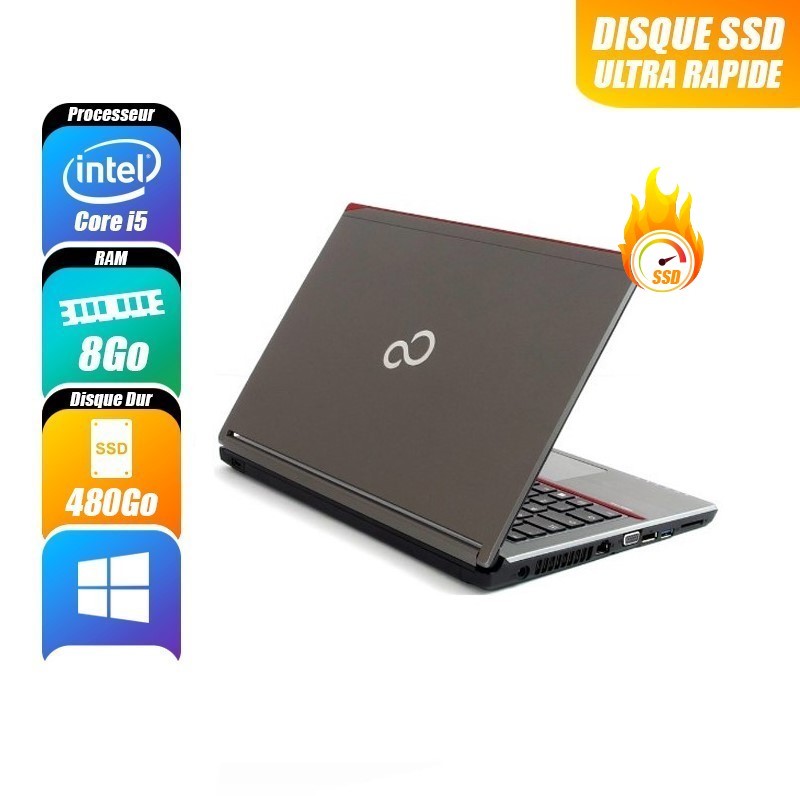 FUJITSU LIFEBOOK 8 Go 480 Go reconditionné PC Portables