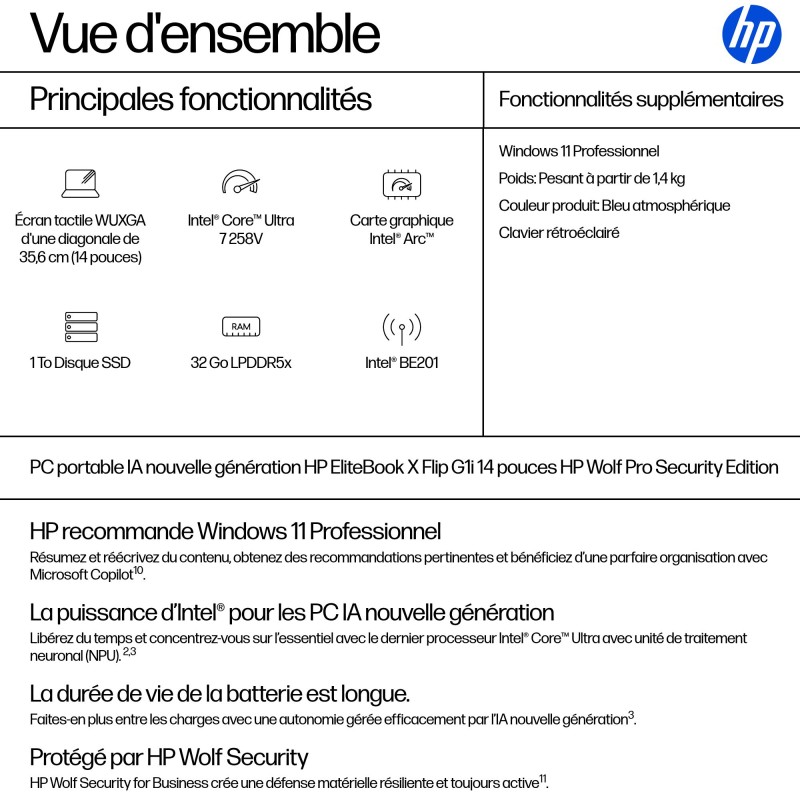 EB X FLIP-ATMOSPHERIC BLUE 14IN ULTRA7 - 258V 32GB 1TB W11P