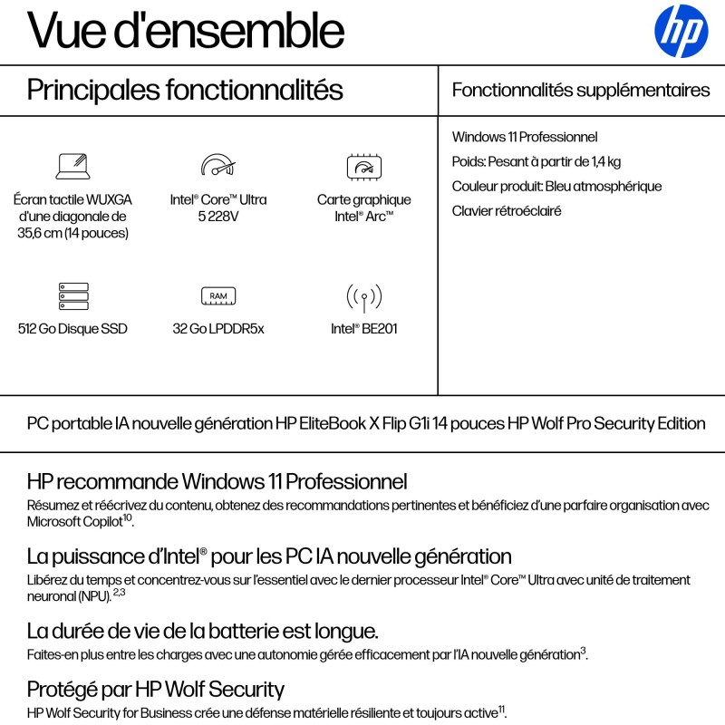 EB  X FLIP-ATMOSPHERIC BLUE 14IN U5-228V 32GB 512GB W11P