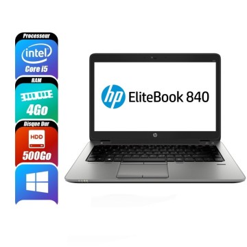HP ELITEBOOK 840 G2 - 5300U, 4 Go RAM, 500 Go - reconditionné
